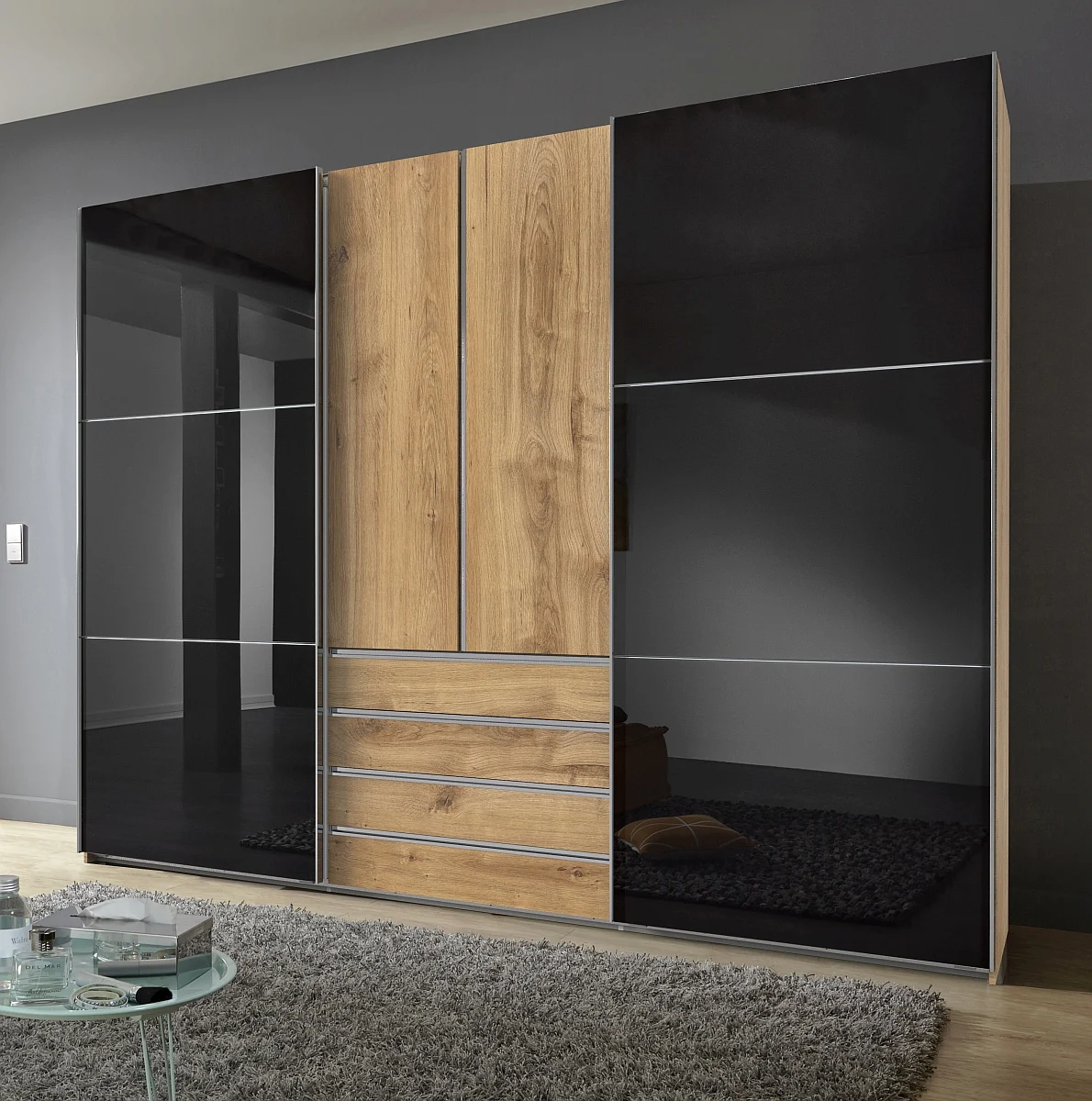 Dreh-/Schwebetürenschrank MAGIC GLAS