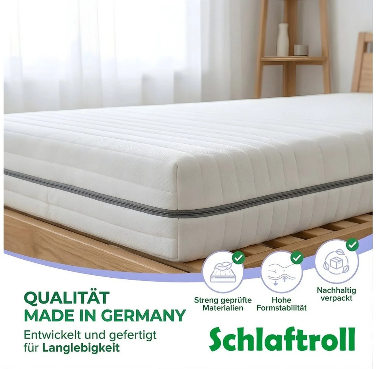 Kaltschaummatratze 25 cm 7 Zonen, H2/H3 Balance, wendbar, atmungsaktiv, Schlaftroll, 90x200, 140x200 und weitere Größen
