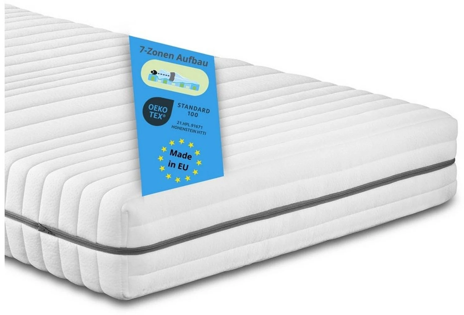 Kaltschaummatratze Vital Protect, 90x200 cm, 140x200 cm und weitere Größen, Bodyprotect, 18 cm hoch, 7-Liegezonen, orthopädisch, Härtegrade H2,H3,H4, OEKO-TEX Standard 100