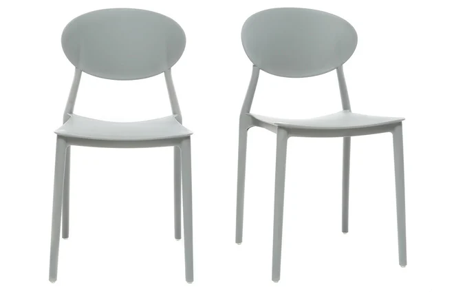 2 Design-Stühle Grau Polypropylen ANNA