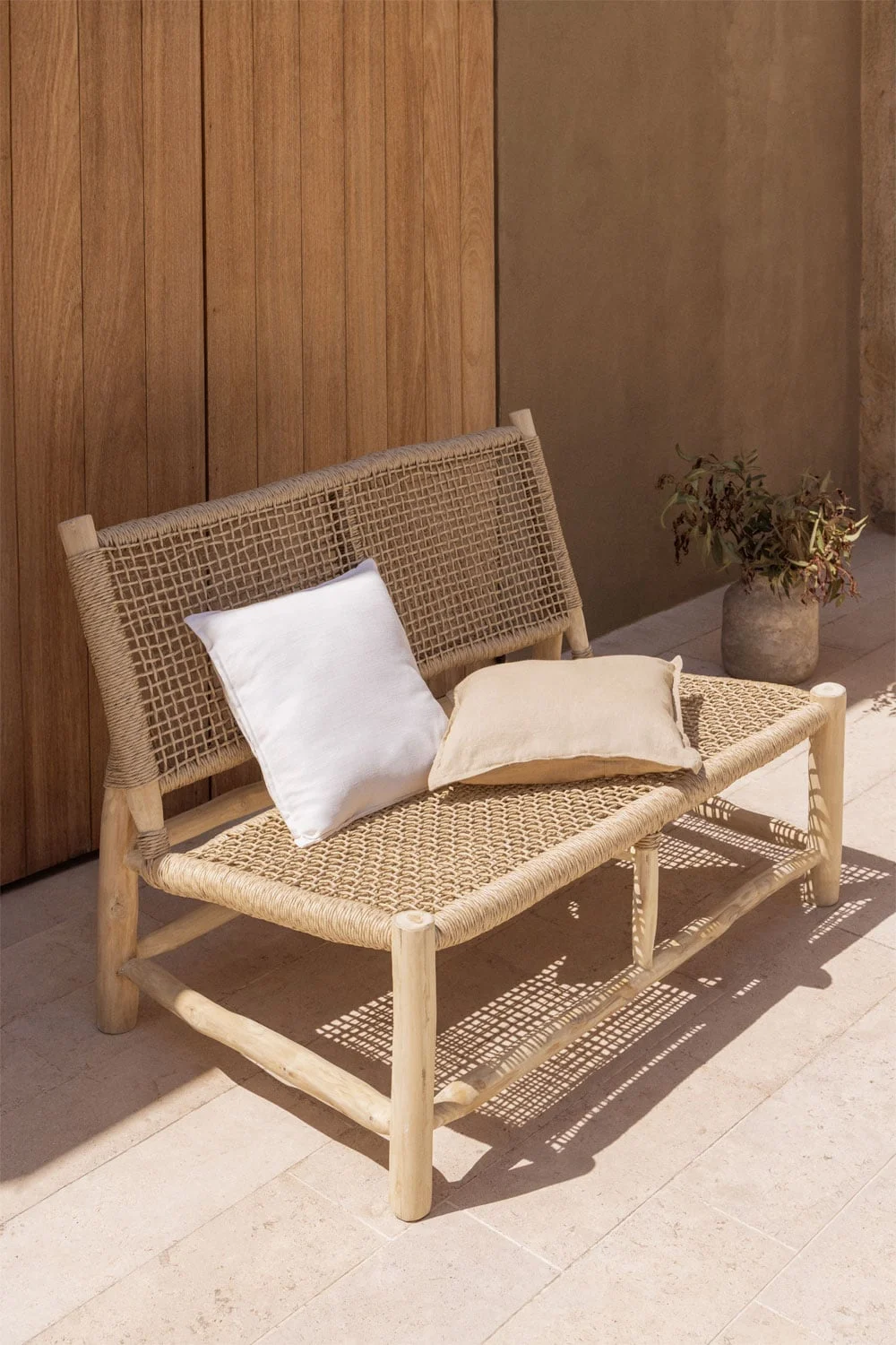 Gartensofa für 2 Personen aus Teakholz Bientina