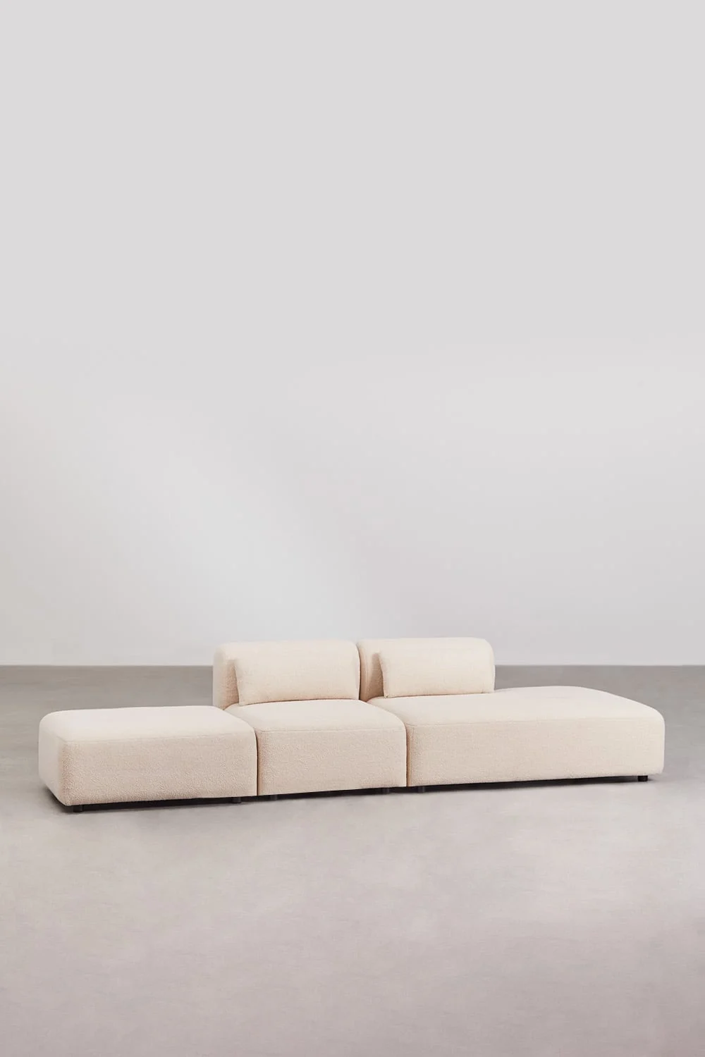 2-teiliges modulares Sofa mit rechter Chaiselongue und Fogler-Hocker