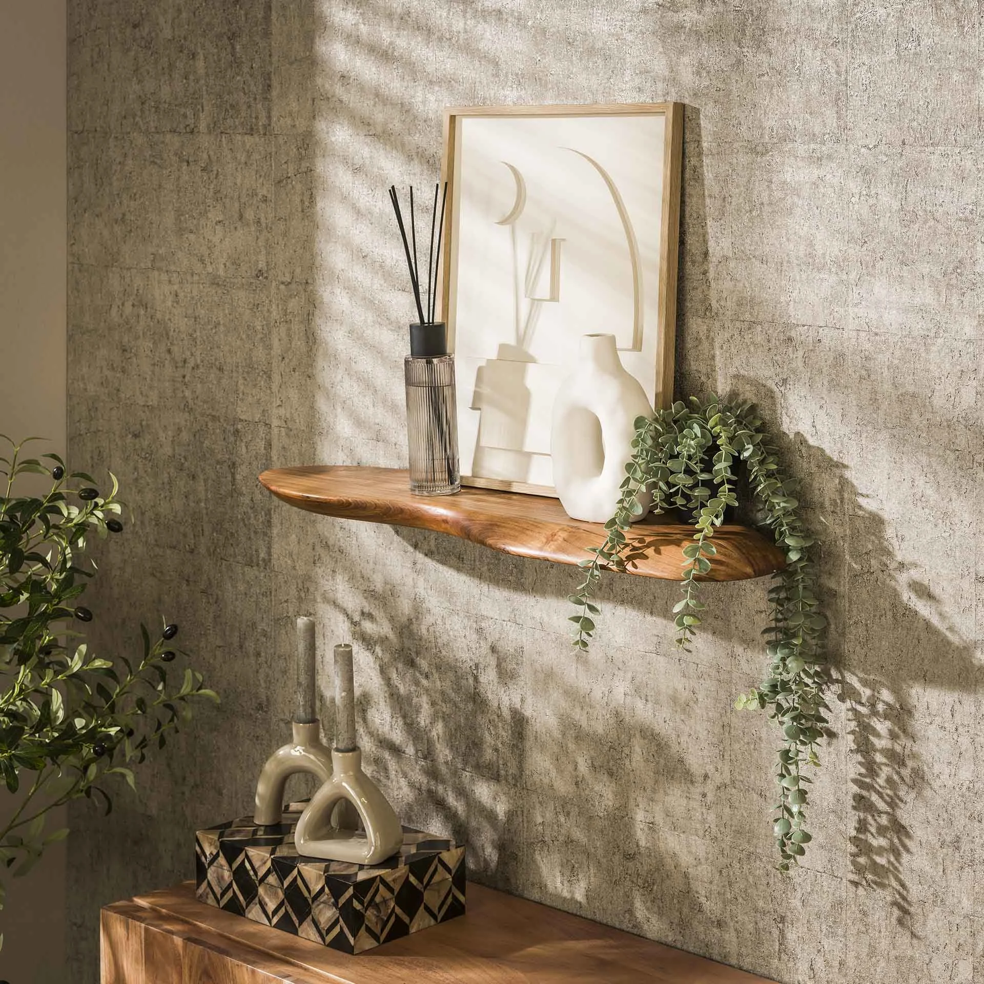 Wandregal Akazie Nala 90 cm – Massivholz