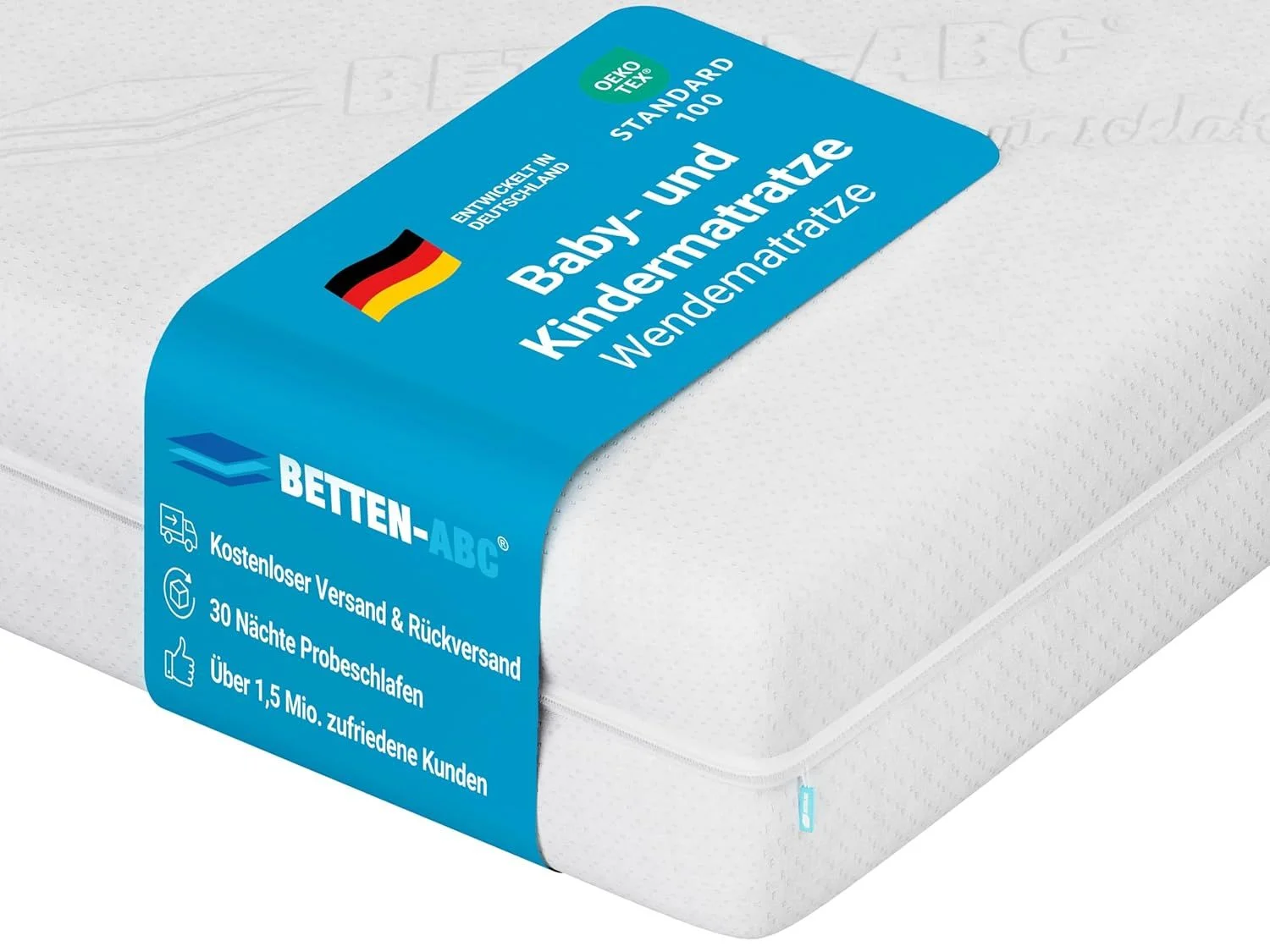 Betten-ABC Junior-Duo – Das Original – Kinder- matratze mit Rundum-Trittkante, Größe: 70x160
