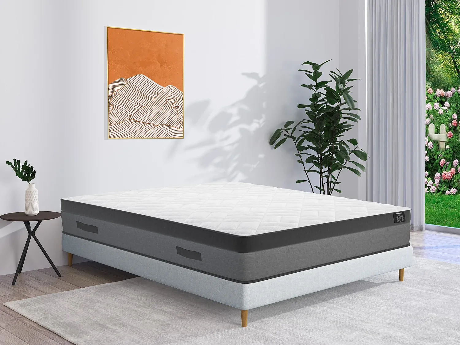 Vente-unique - Taschenfederkernmatratze - Memory Schaum - 1 Zone - Härtegrad 3 - 160 x 200 cm - Stärke 24 cm - ILLUSION von YSMÉE