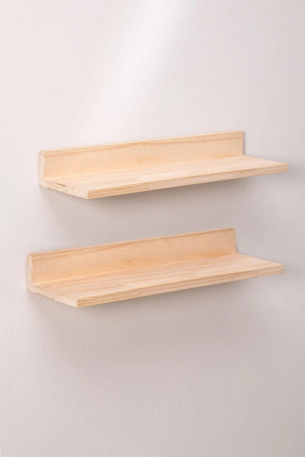 Set aus 2 Wandregalen 60 cm aus Kiefernholz Tydor