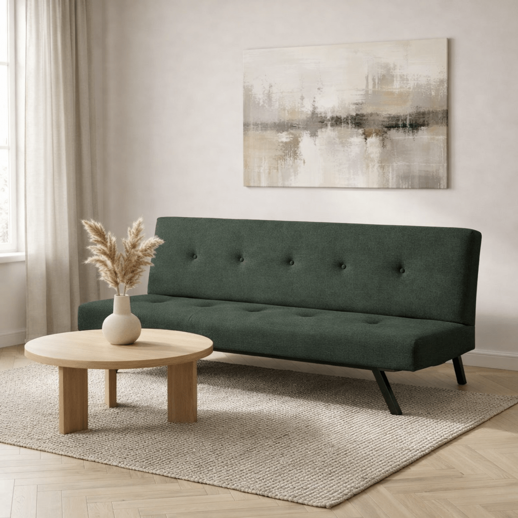 Schlafsofa Grüner Stoff-3-Sitzer – 180 cm – ohne Armlehnen – Zoly
