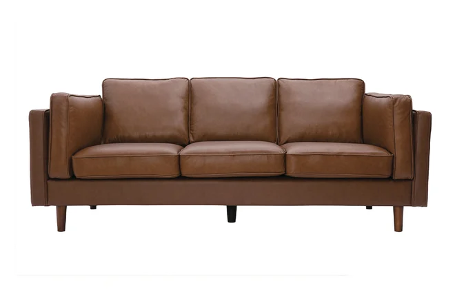 3-Sitzer-Sofa aus braunem Leder BRADLEY - Büffelleder