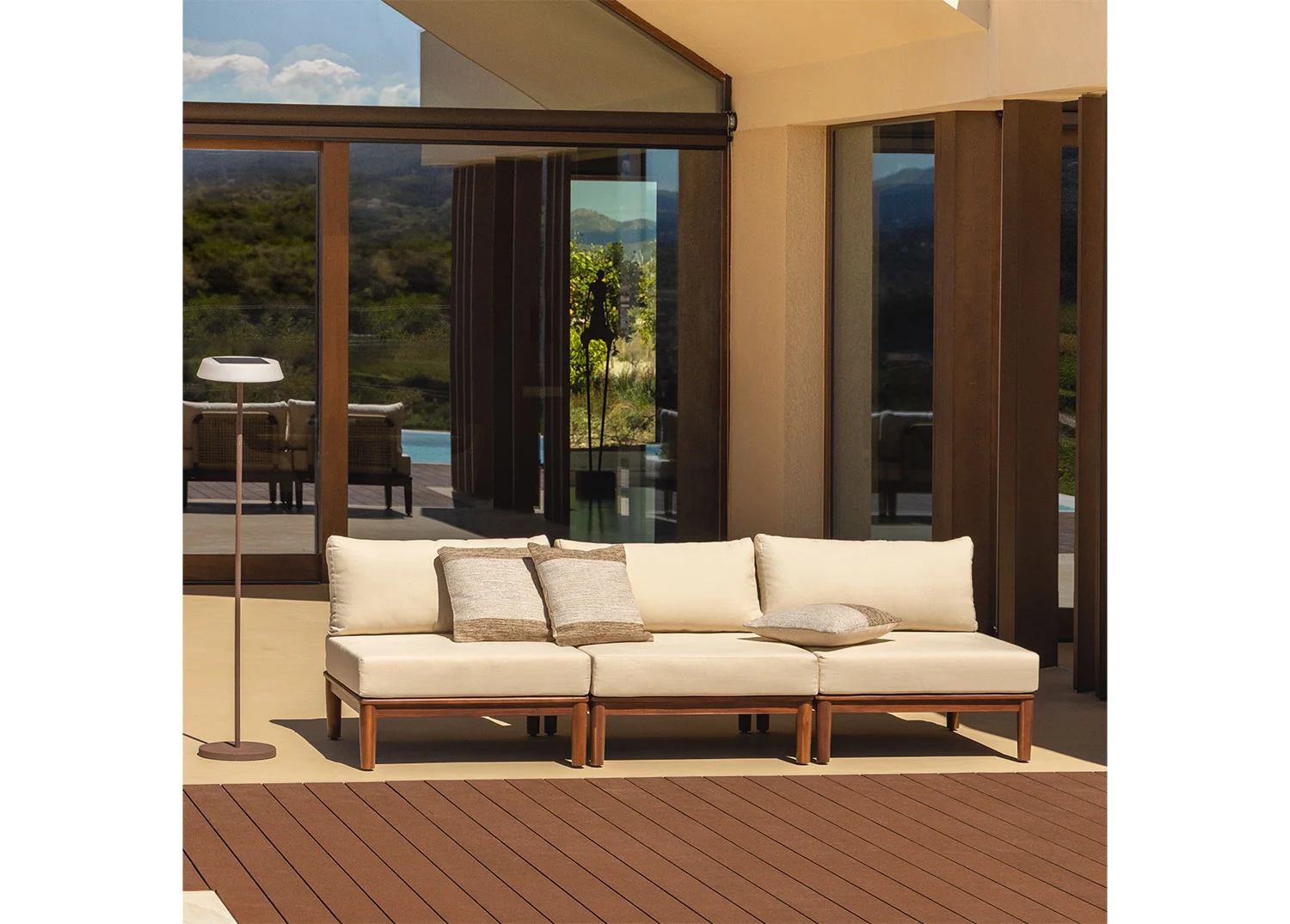 Giulia 3-teiliges modulares Gartensofa aus Akazie