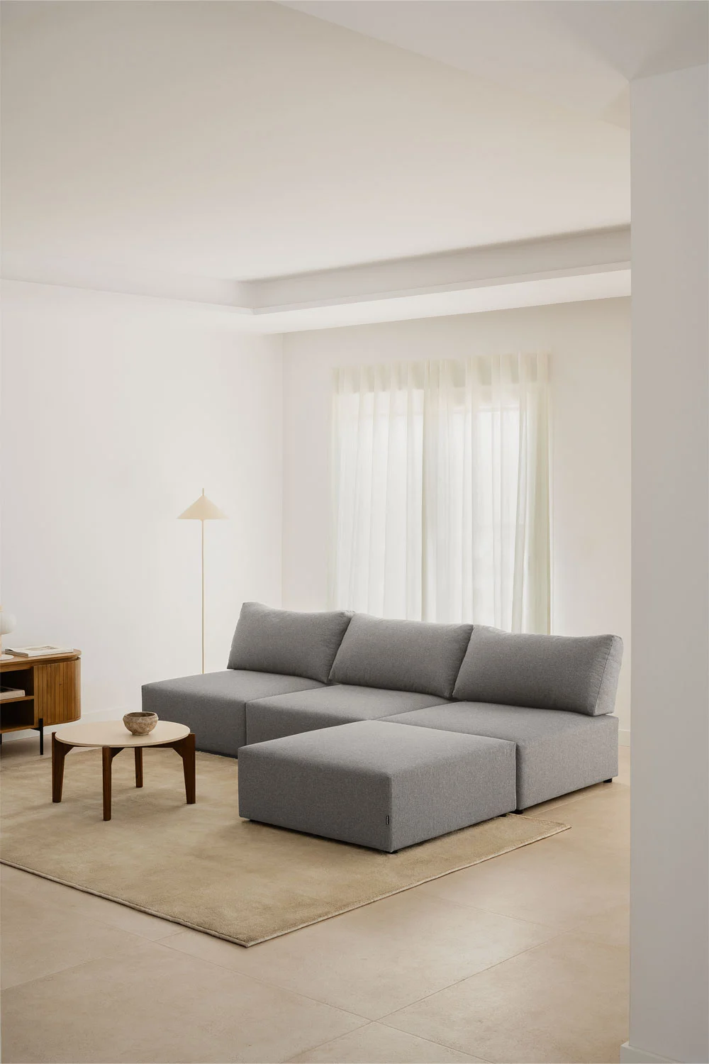3-teiliges modulares Sofa mit Kata-Hocker
