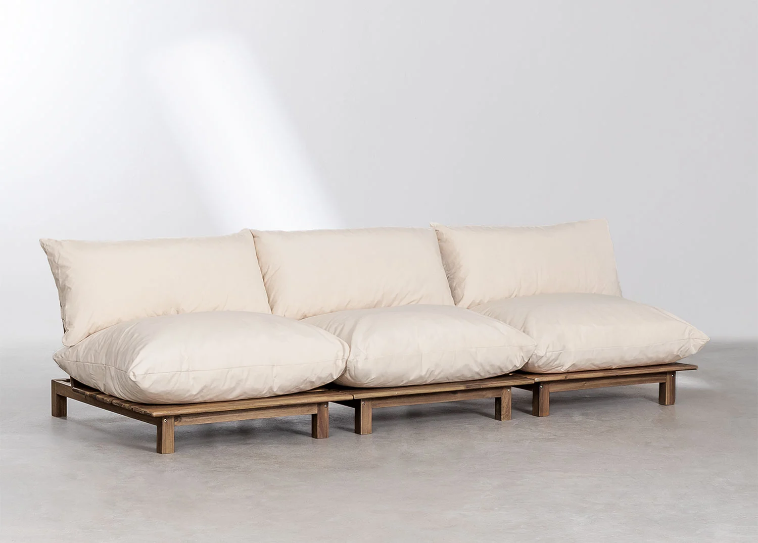 Brina 3-teiliges modulares Liegesofa aus Akazienholz