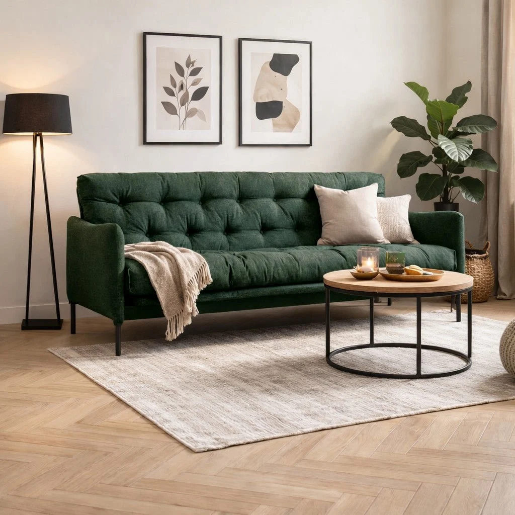 Schlafsofa 3-Sitzer – Grün – Mehrere Positionen – Renge