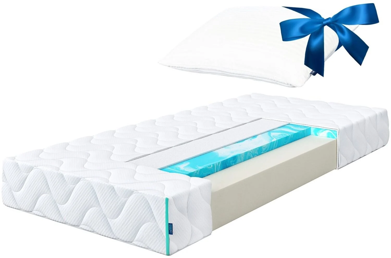 ESSENCE SLEEP Matratze DAXO - 7 Zonen Orthopädische Matratze mit Kissen, H3, 20cm: 200x160x20cm