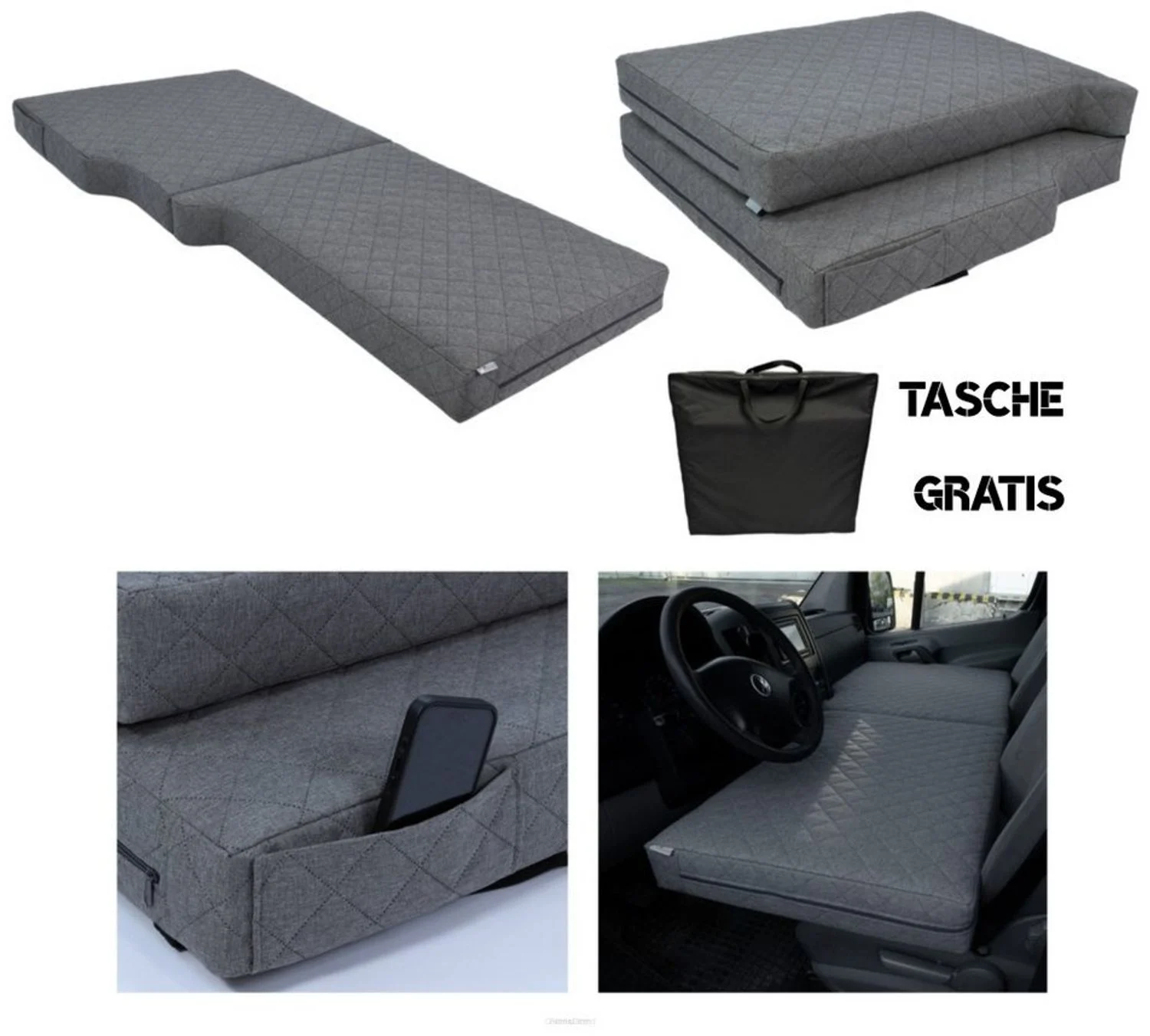 Klappmatratze Fahrerhaus-Matratze VISCO, Crafter, Sprinter, Ducato, Master & weitere, FORTISLINE