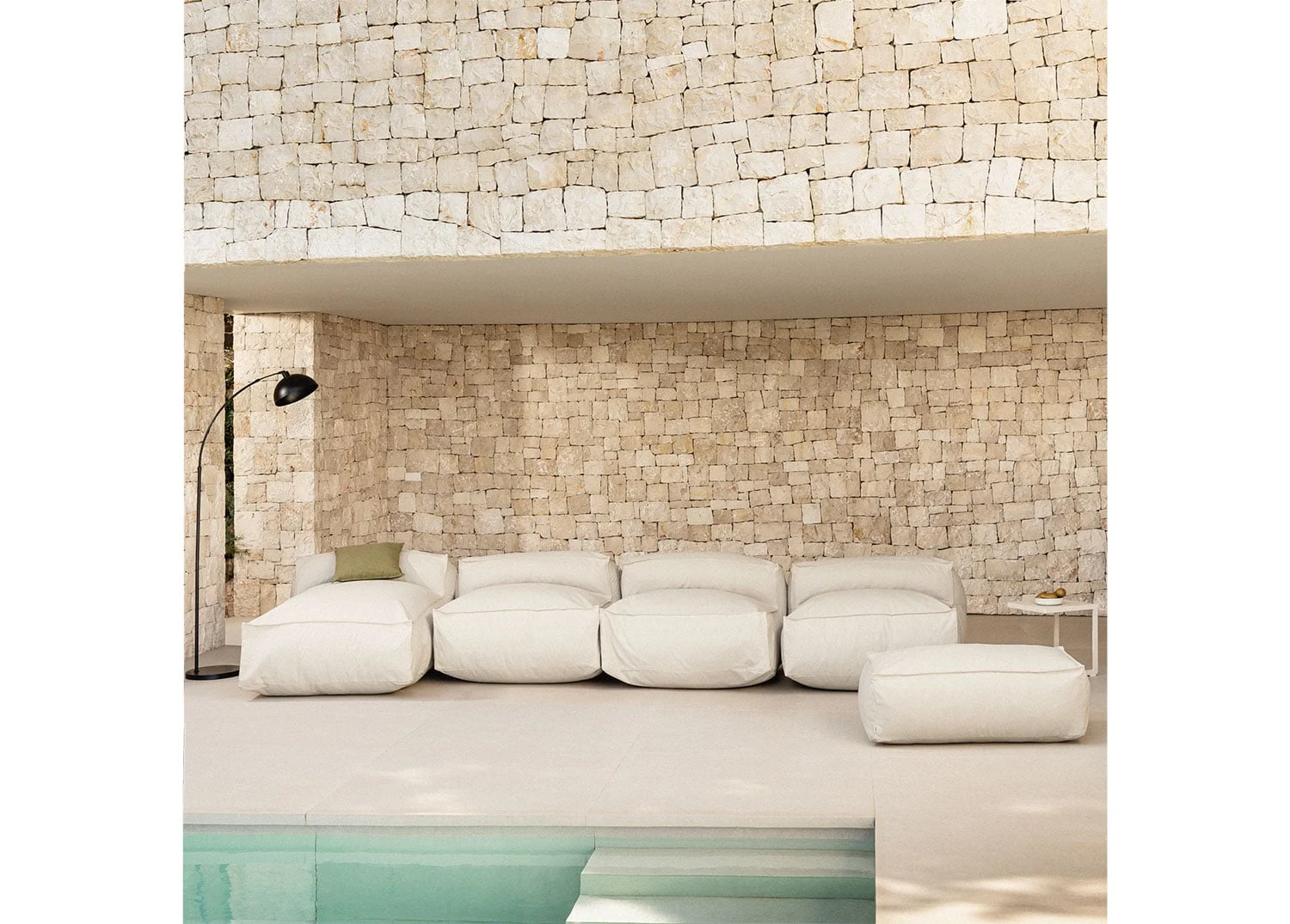 Dojans 4-teiliges modulares Ecksofa mit Hocker für den Garten