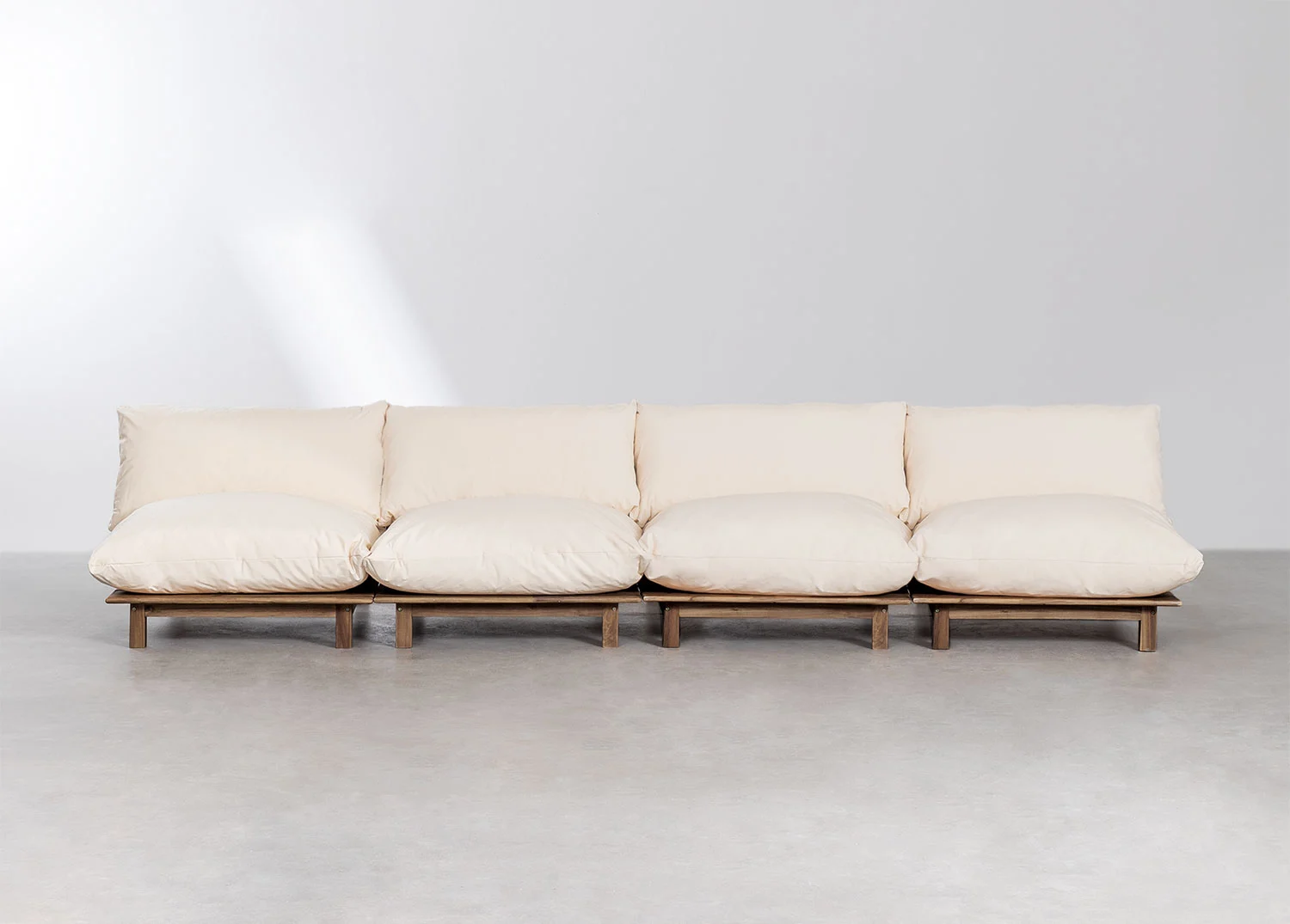 4-teiliges, verstellbares Modulares Sofa aus Akazienholz Brina