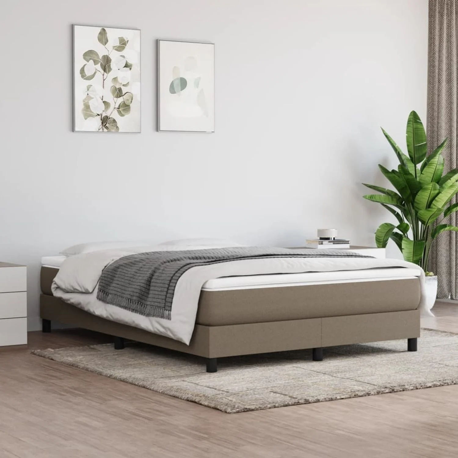 vidaXL Taschenfederkernmatratze Mittel Taupe 140x190x20 cm Stoff 347778