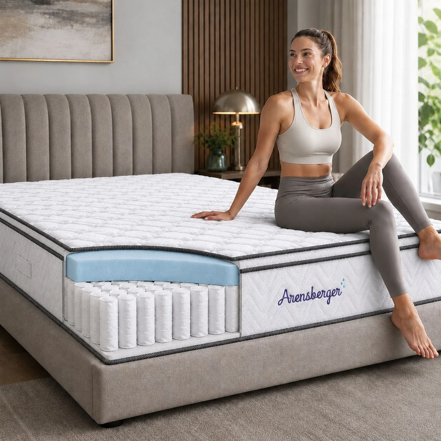 VIKTORIA Taschen Federkernmatratze 160x200 cm - Integrierter Topper; 25cm Höhe; H4, H3, H2 Misch-Härtegrad; 7 Zonen Matratze - Taschenfederkernmatratze mit hoher Punktelastizität
