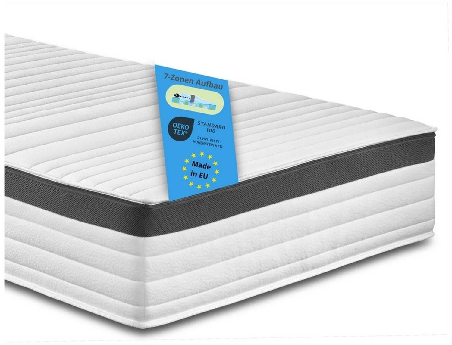 Taschenfederkernmatratze Elite Line, Bodyprotect, 25 cm hoch, orthopädische Matratze, 7-Zonen, Größe: 90x200, Härtegrad: H3