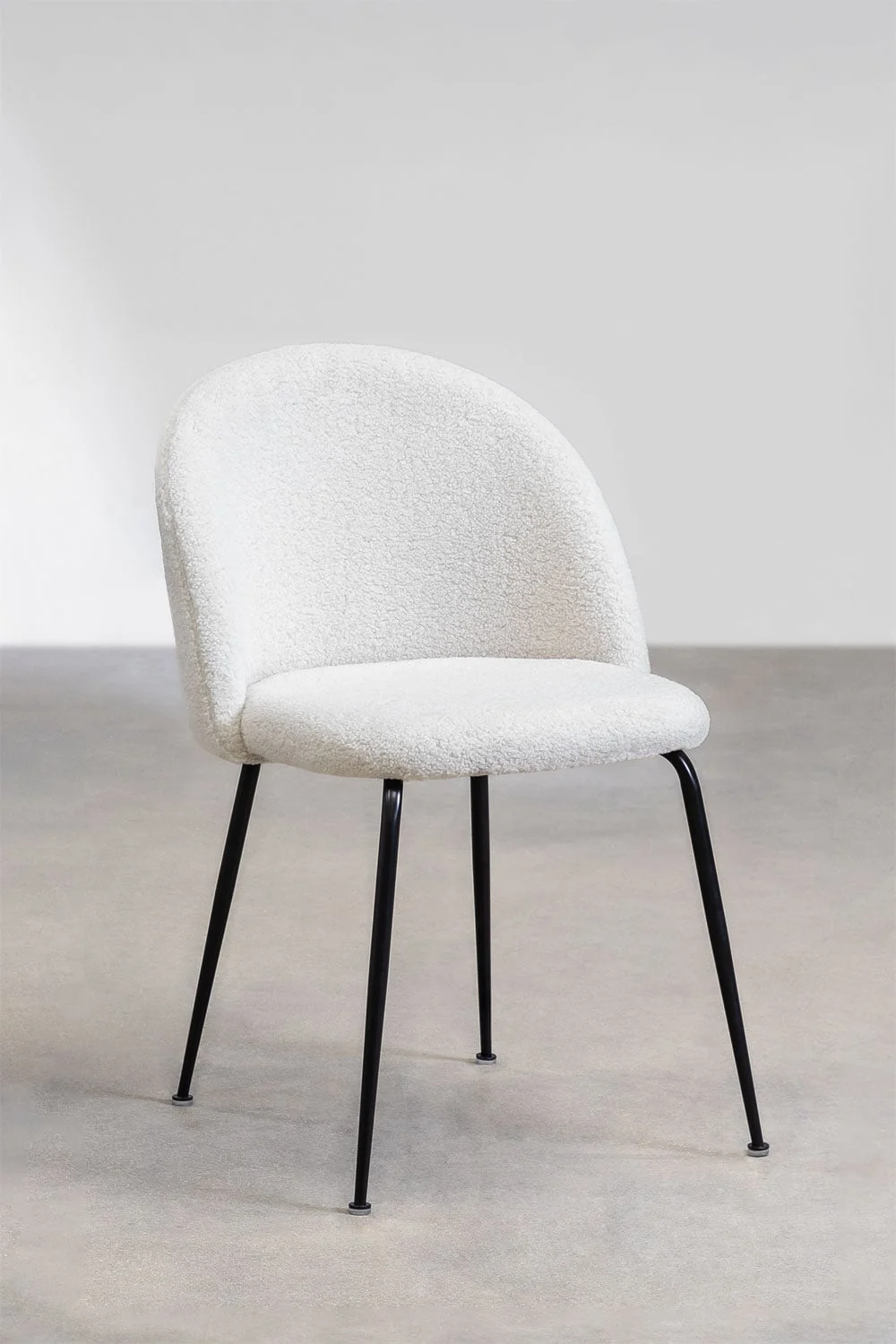 Pack mit 4 Esszimmerstühlen aus Lammfelloptik Kana Design