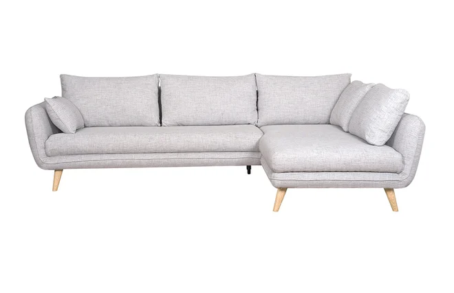 5-Sitzer skandinavisches Ecksofa hellgrau CREEP