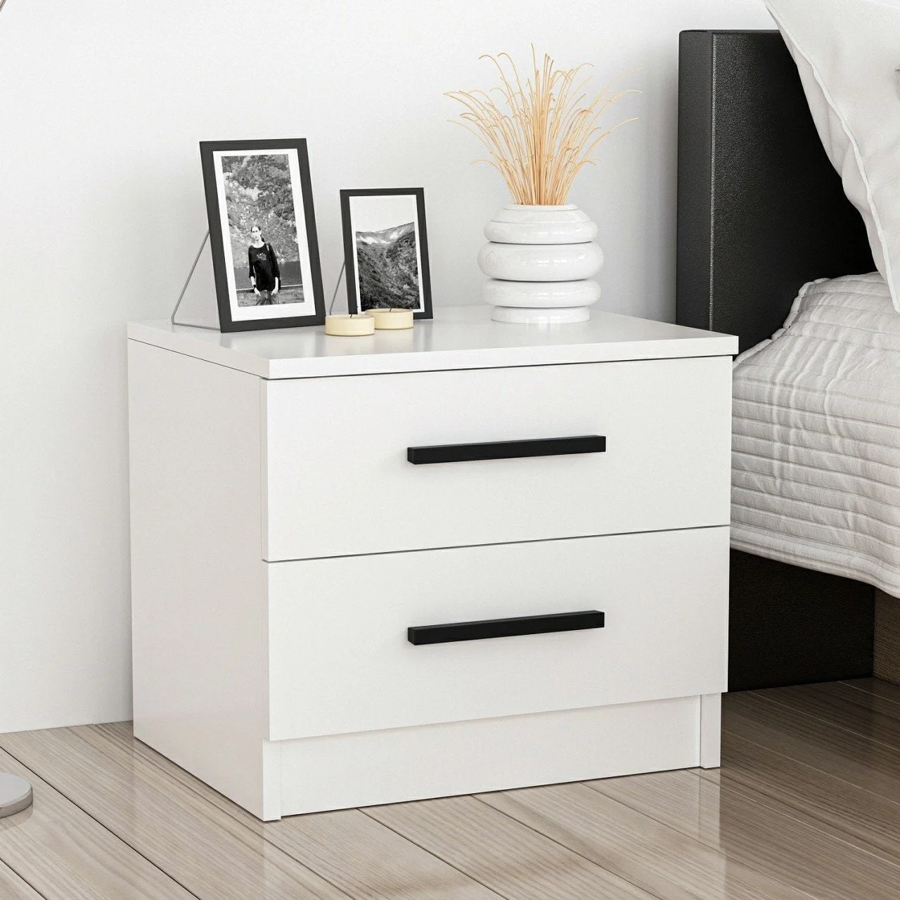 Nachttisch Bare White Melamin 50x40x47 cm
