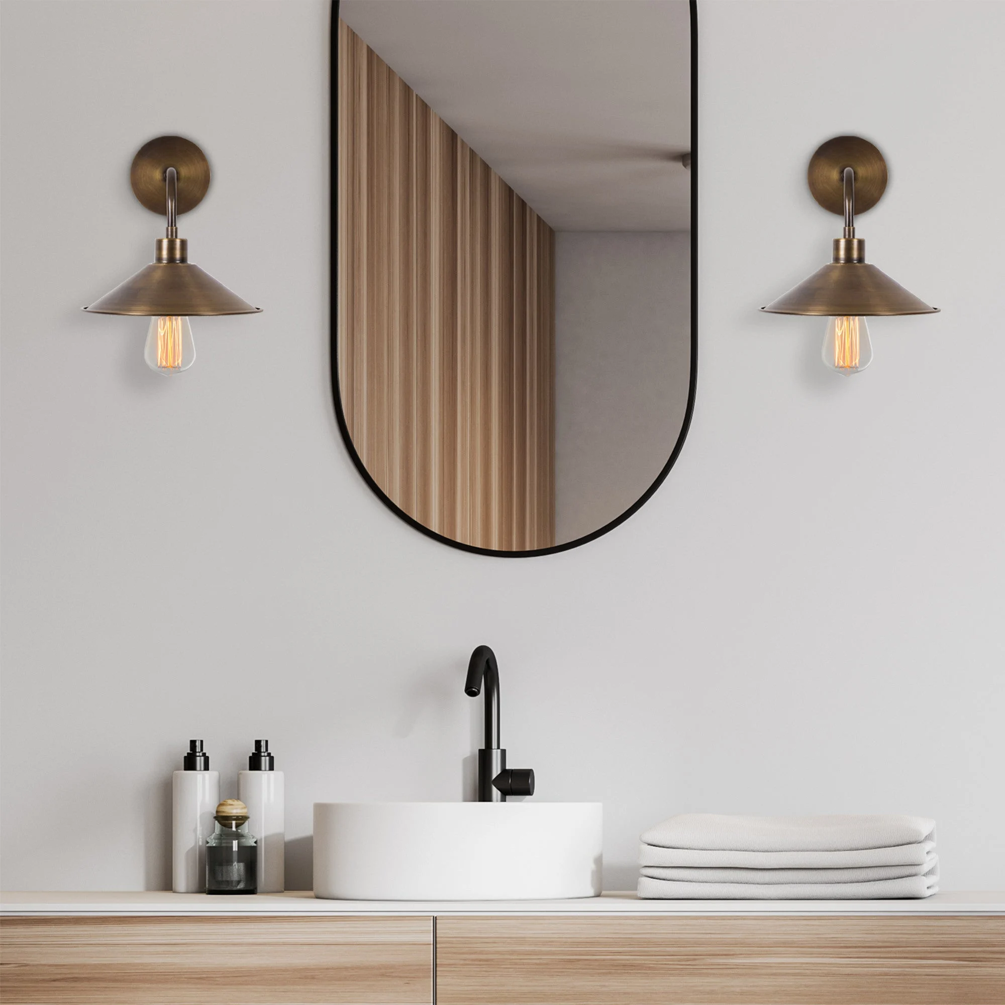 Wandlampe Bronzefarbener Metall-Allure