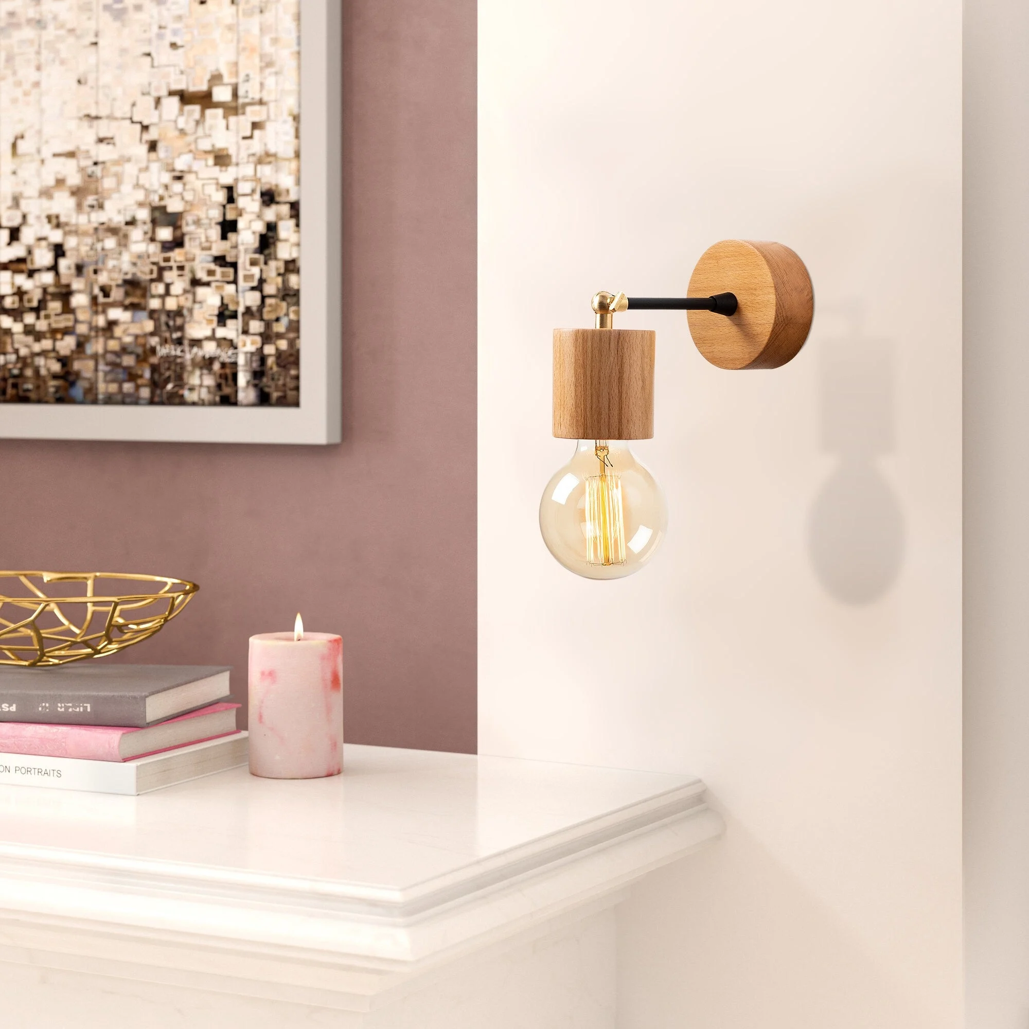Wandlampe Naturholz Vex