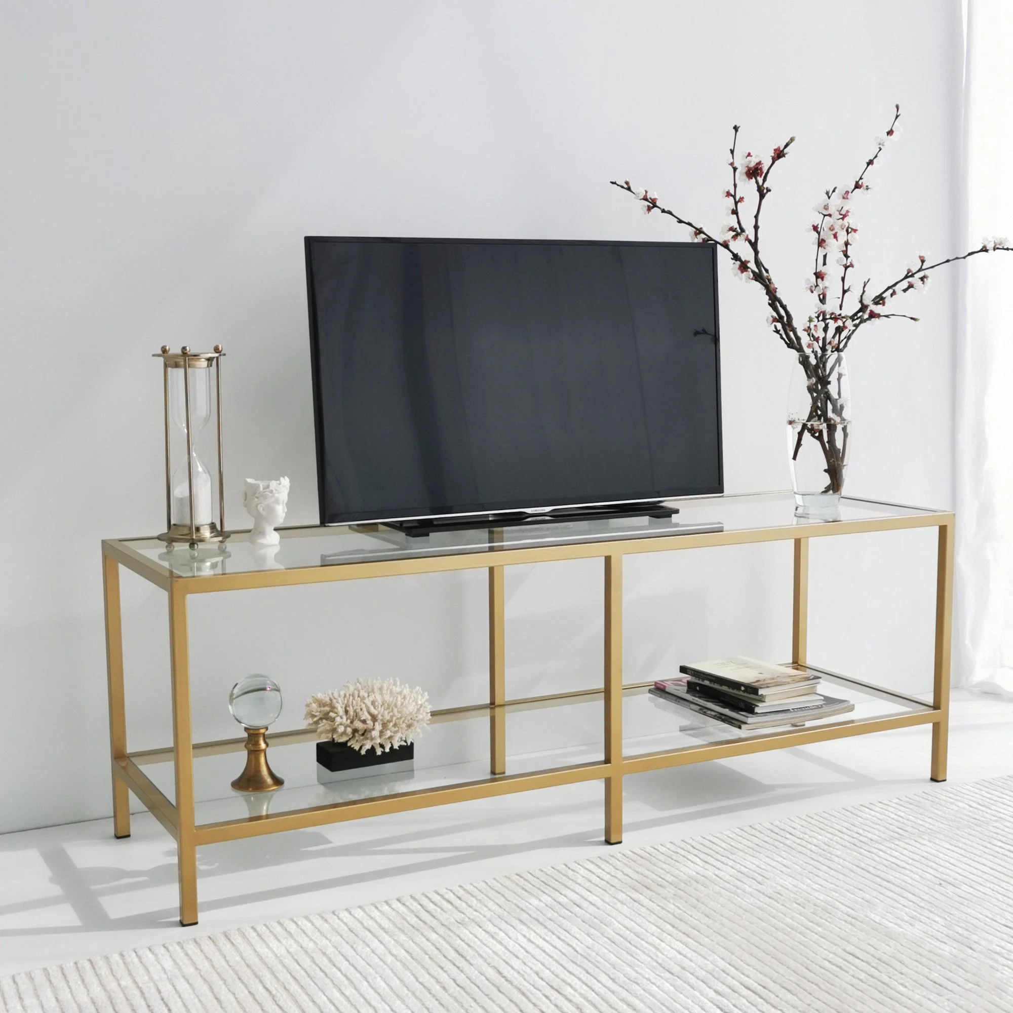 TV-Möbel Basic Gold Gold Glas 130x45x40 cm