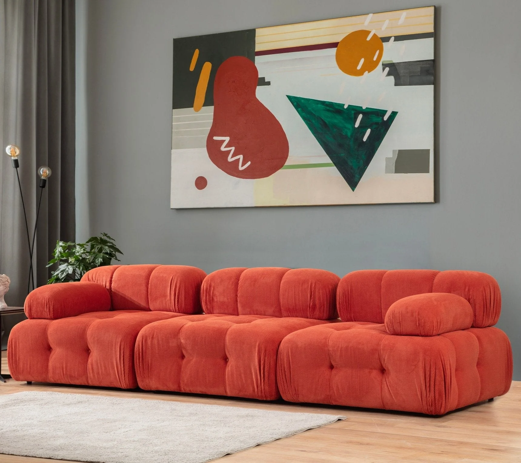 Modulares Sofa 3-Sitzer Doblo rot
