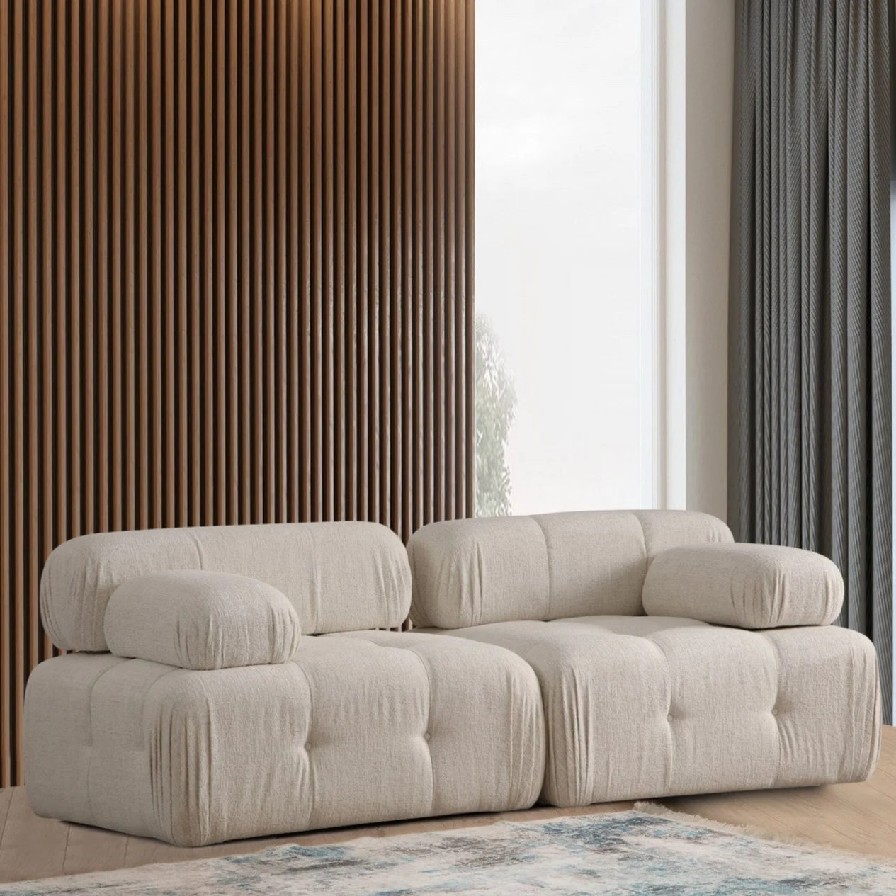 Modulares Sofa 2-Sitzer-Doblo-Creme