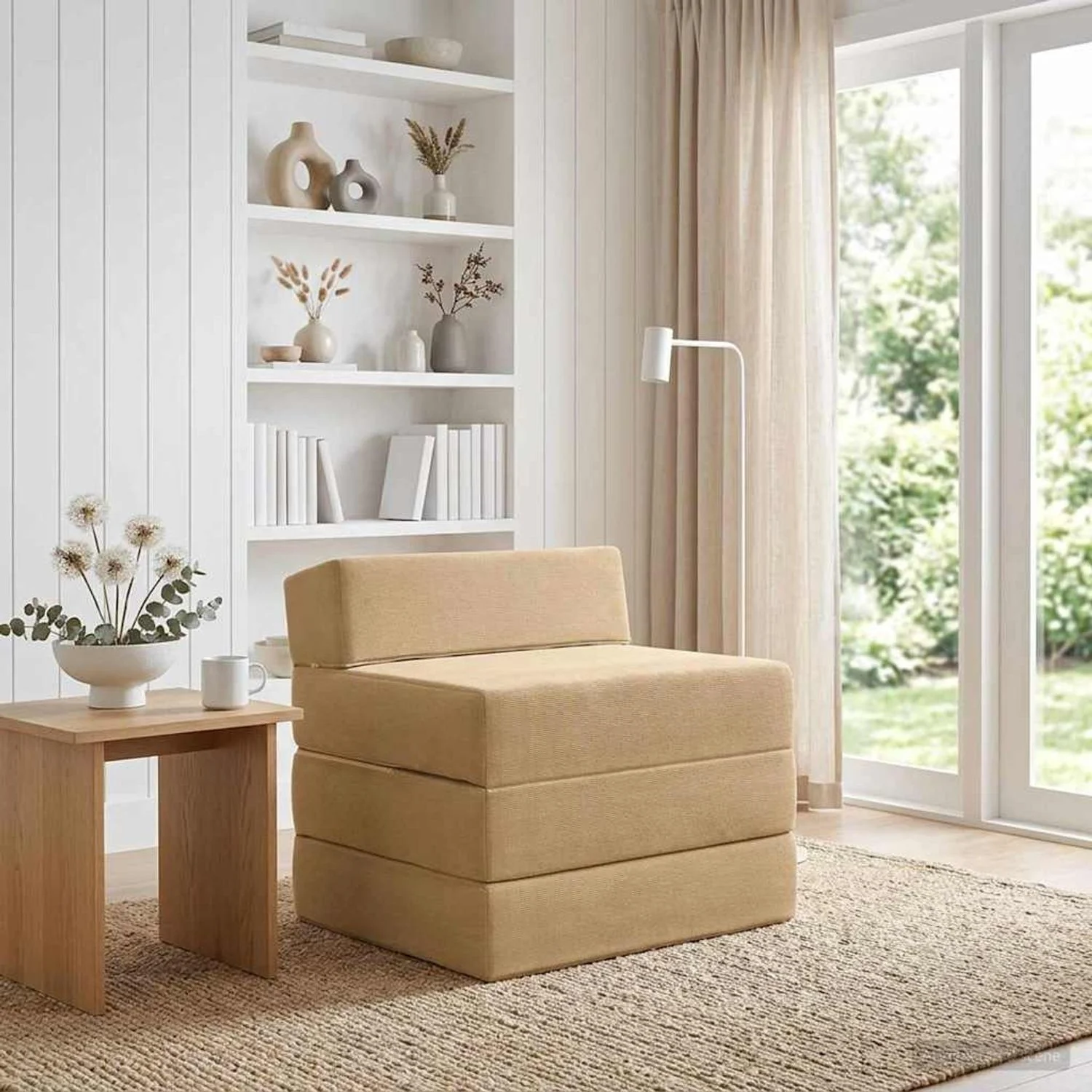 vidaXL Klappsofa Bett Hellgrün-Grau 200 x 70 x 15 cm Cordstoff 900015