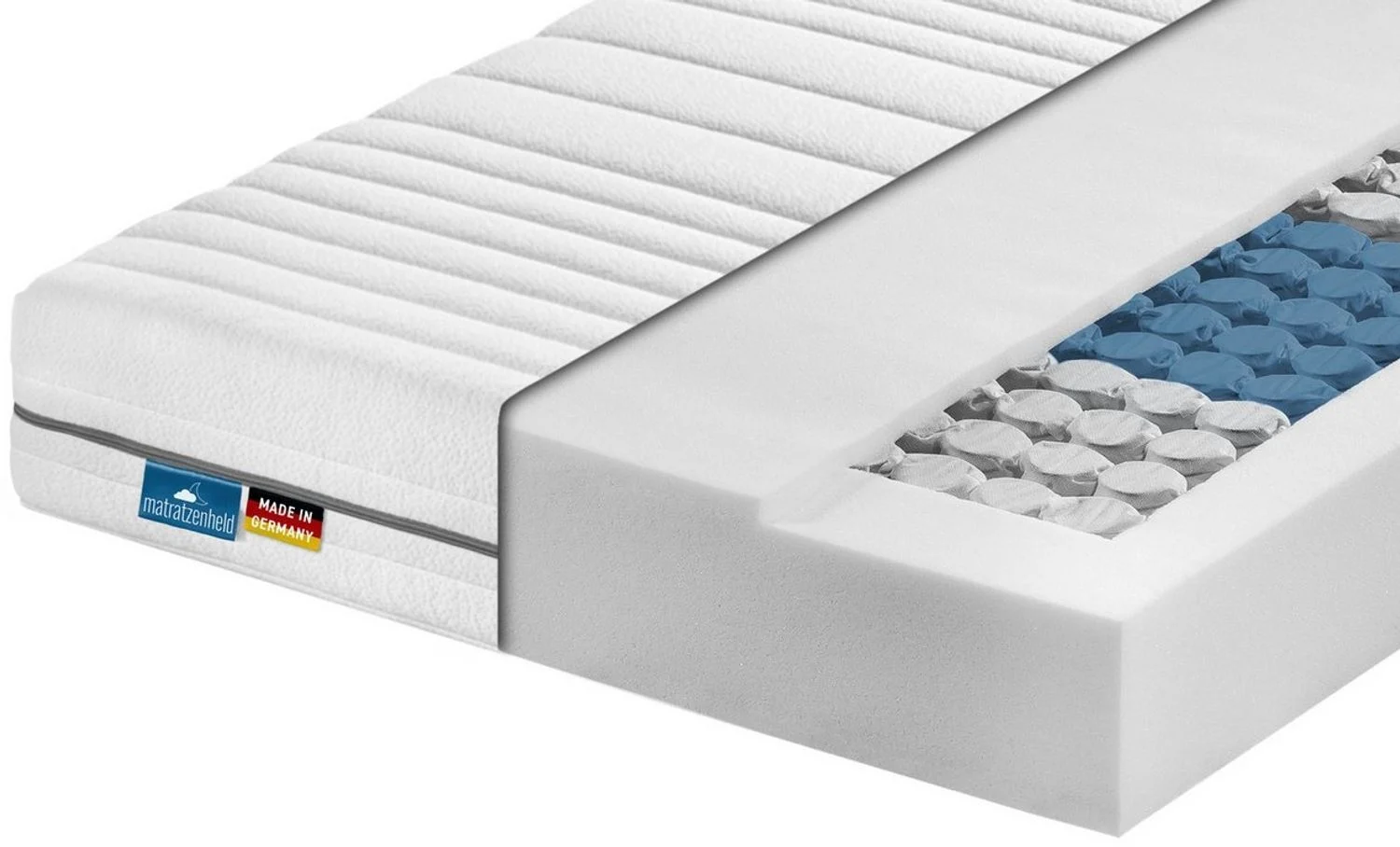 Taschenfederkernmatratze Relax, ergonomische Matratze mit 7-Zonen, Matratzenheld, 18 cm hoch, Federkernmatratze für jede Schlafposition, 90x200 cm