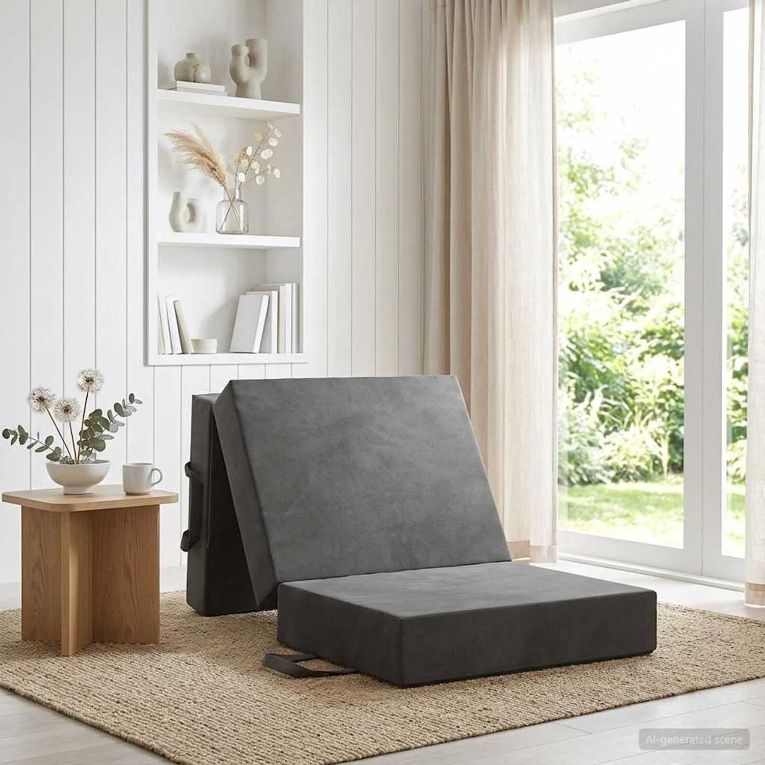 vidaXL Klappsofa Bett 90 x 63 x 45 cm Dunkelgrau 900156