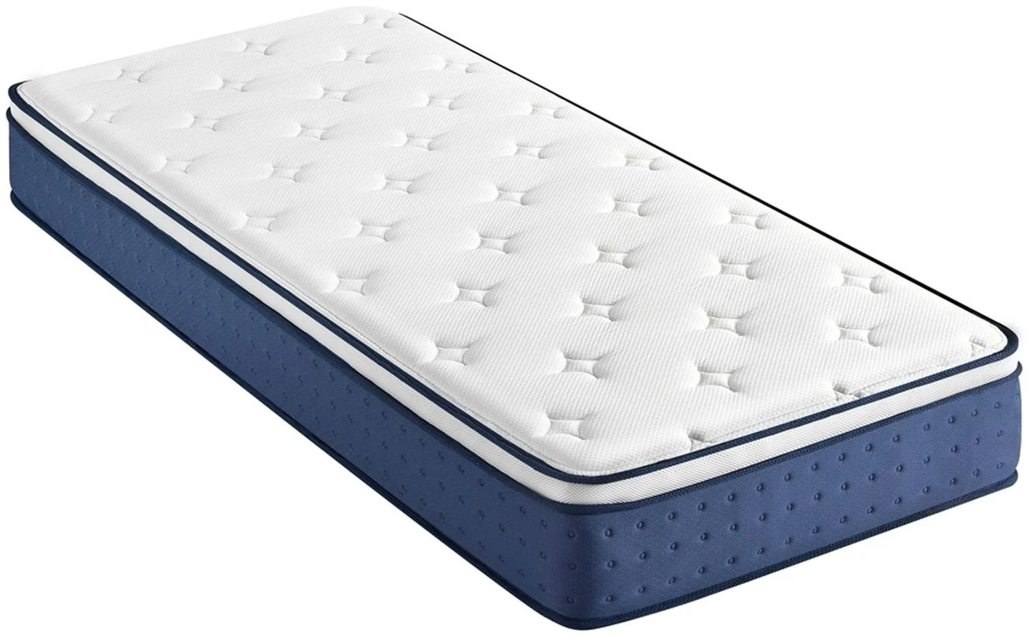 VASAGLE Federkernmatratze 90 x 200 x 20 cm, Gel-Memory-Schaum, mittelfest, 7-Zonen, Schlafzimmer, atmungsaktiv, blau