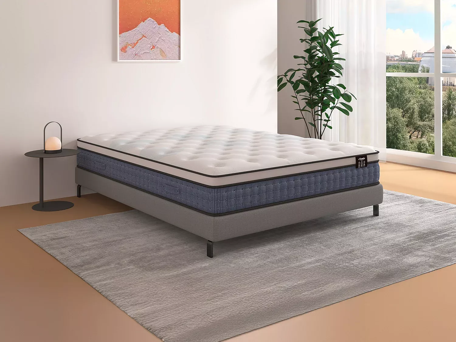 Vente-unique - VARNO Matratze Stoff Weiß - B 180 cm x H 23 cm x L 200 cm