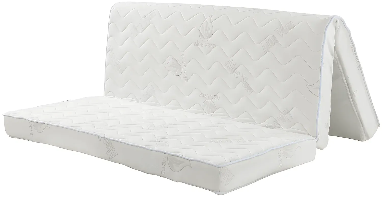 Vente-unique - FIESTA Matratze Stoff Weiß - B 140 cm x H 12 cm x L 190 cm