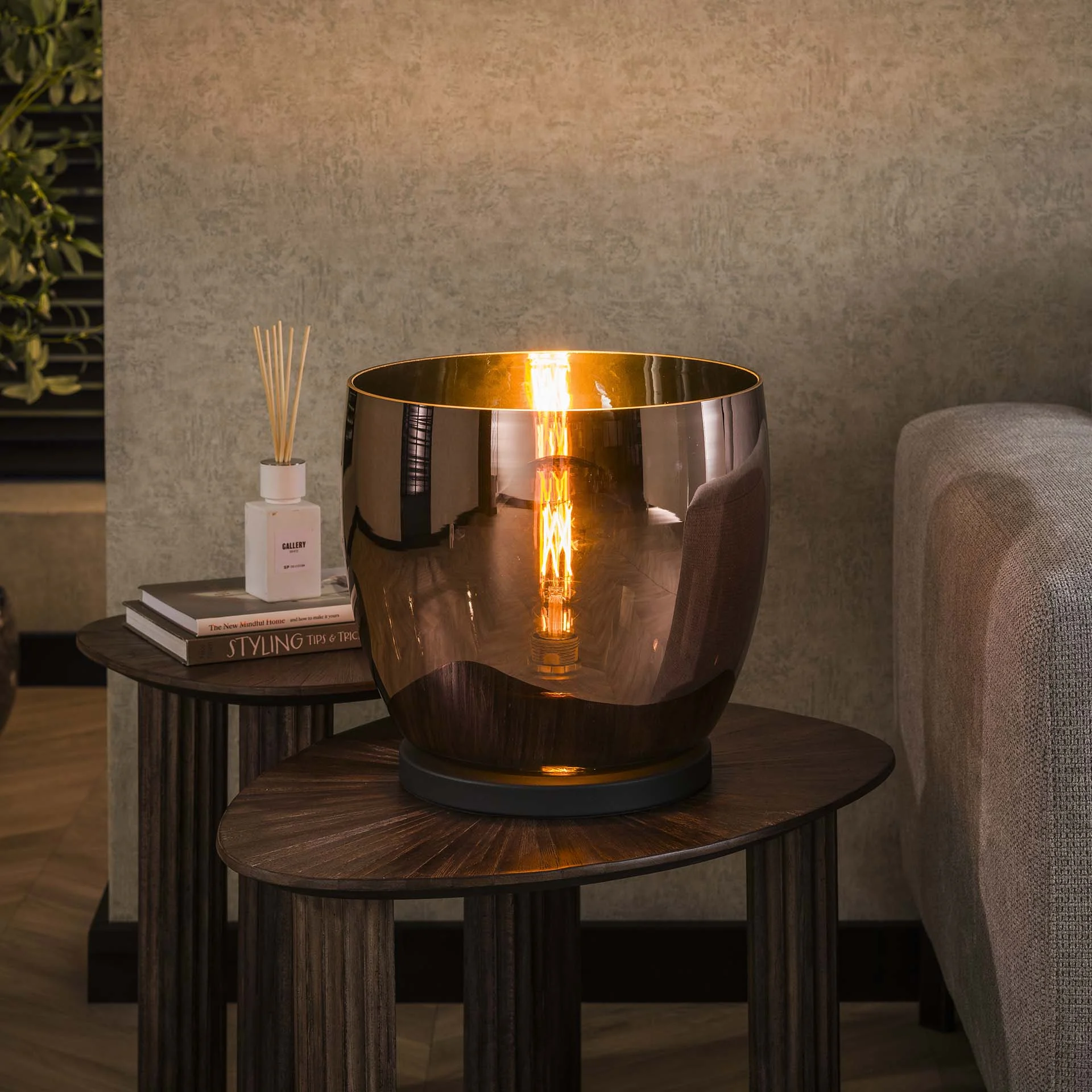 Stehlampe Dain UP XL Kupferfarbenes Glas