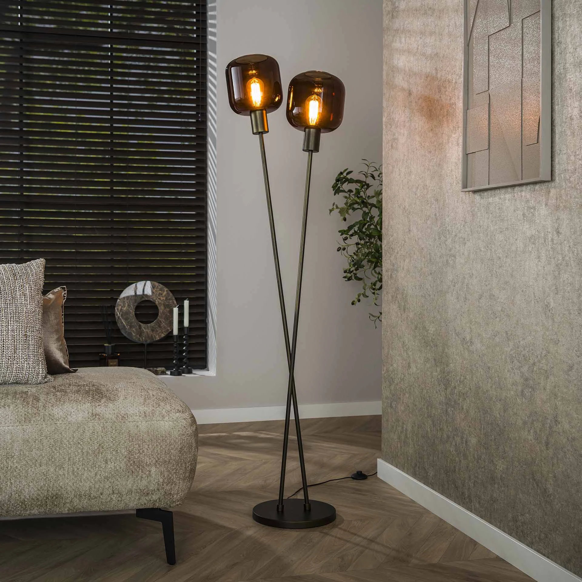 Stehlampe Terra Duo 2-flammig Bronze