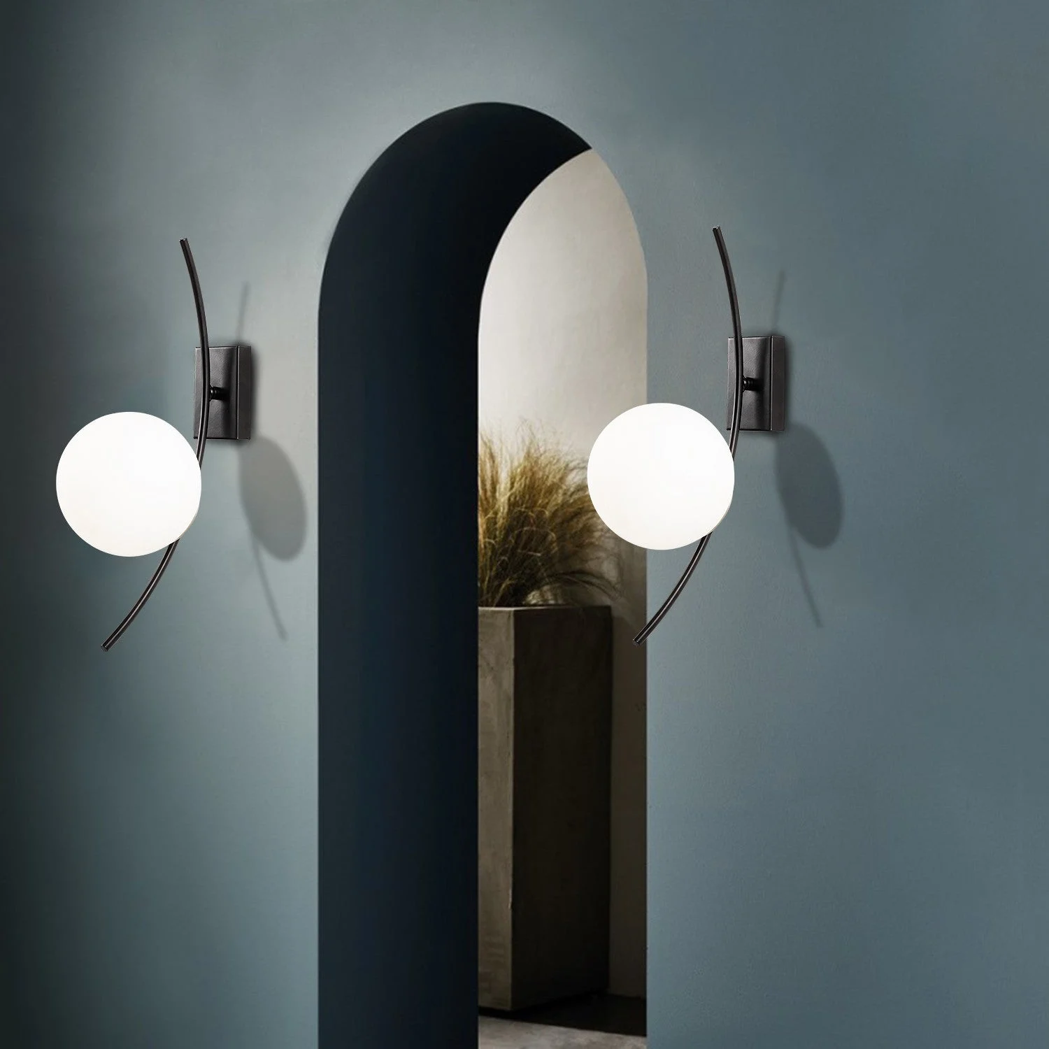 Wandlampe Cielo aus schwarzem Glas