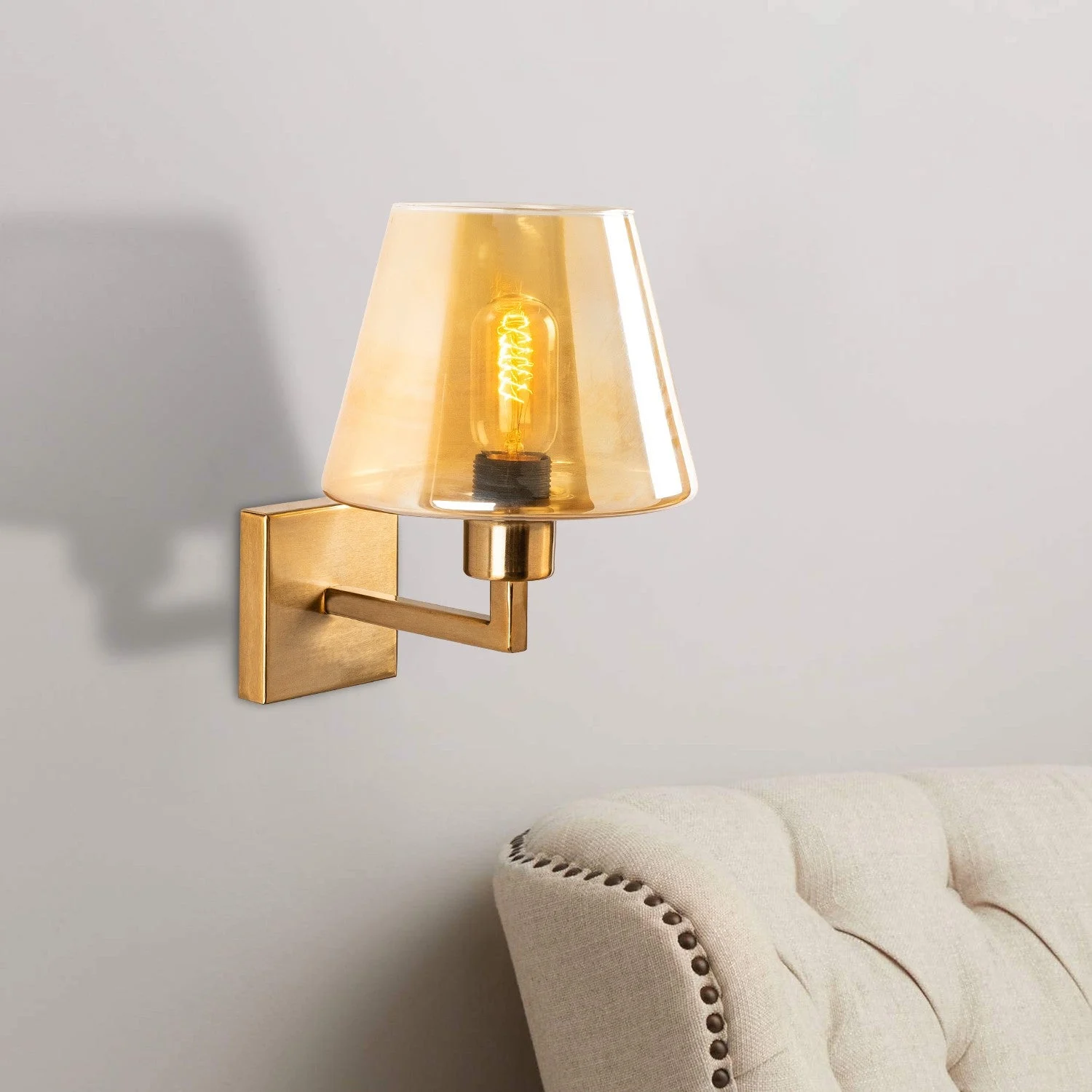 Wandlampe Goldglas Ashburn