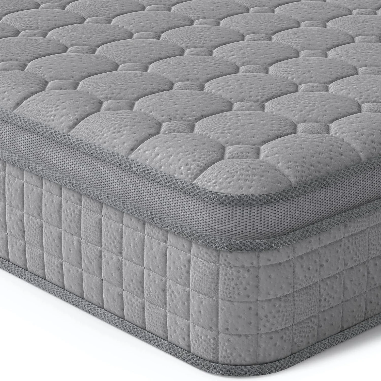 Vesgantti Hybridmatratze 120x200, H3 7-Zonen Druckentlastung Orthopädische Matratze, Taschenfederkernmatratze Oeko-TEX Zertifiziert, atmungsaktiv (30 cm Tight Top, grau)