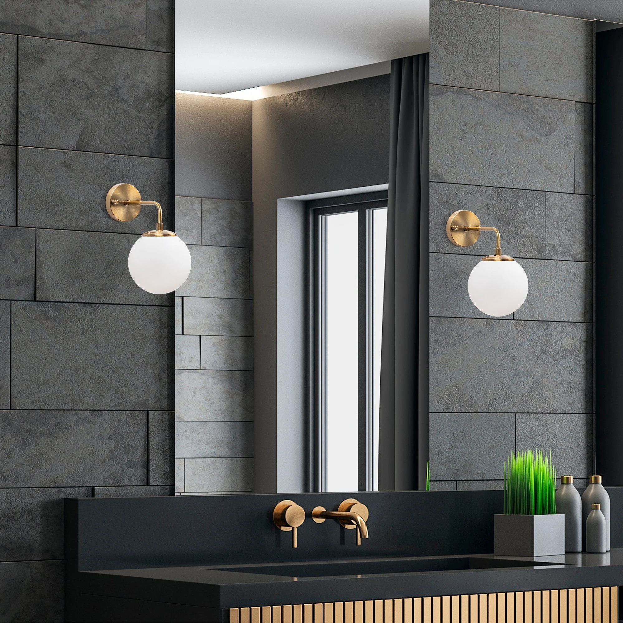 Wandlampe Bronzefarbene Glaskrempe