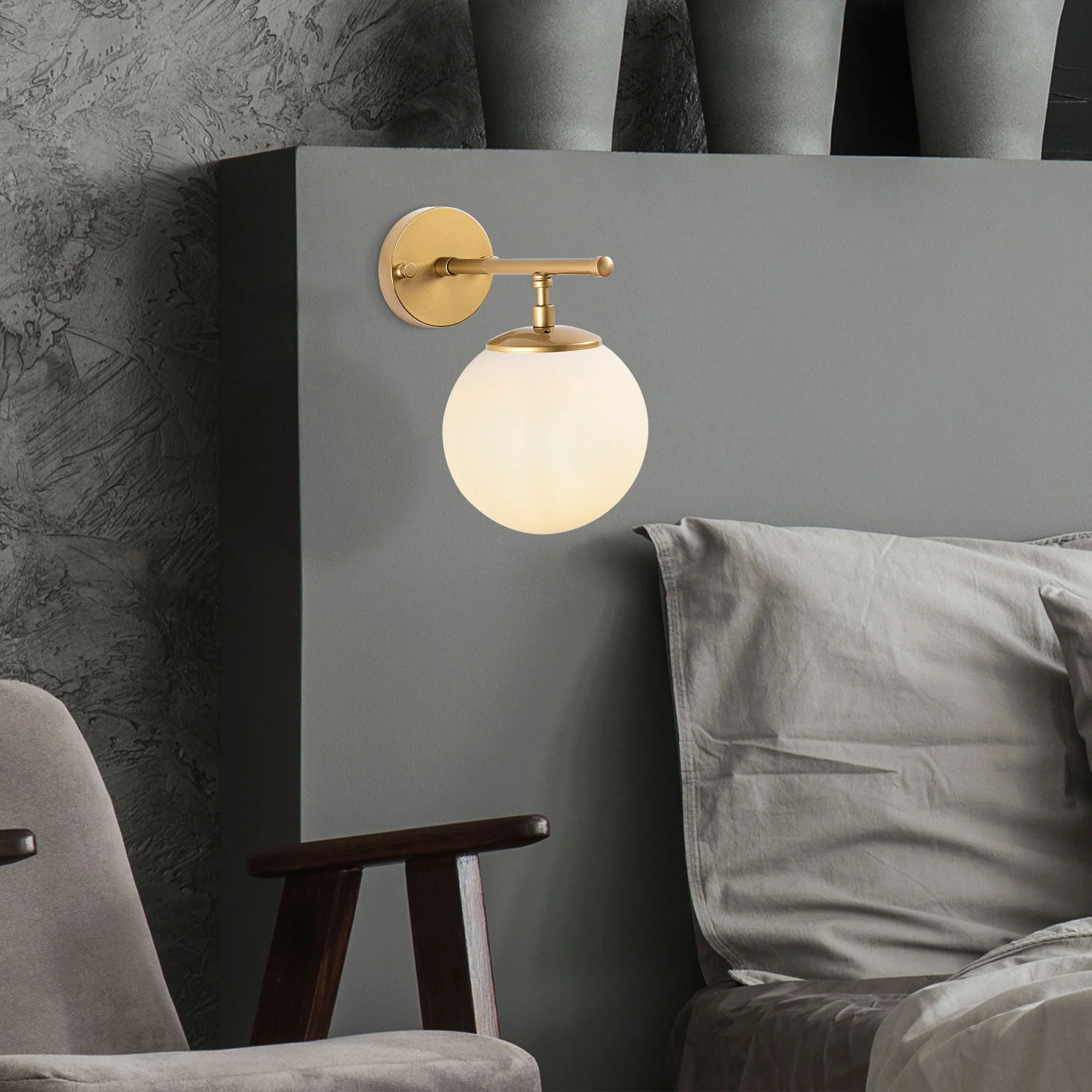 Wandlampe Goldglas-Obsidian