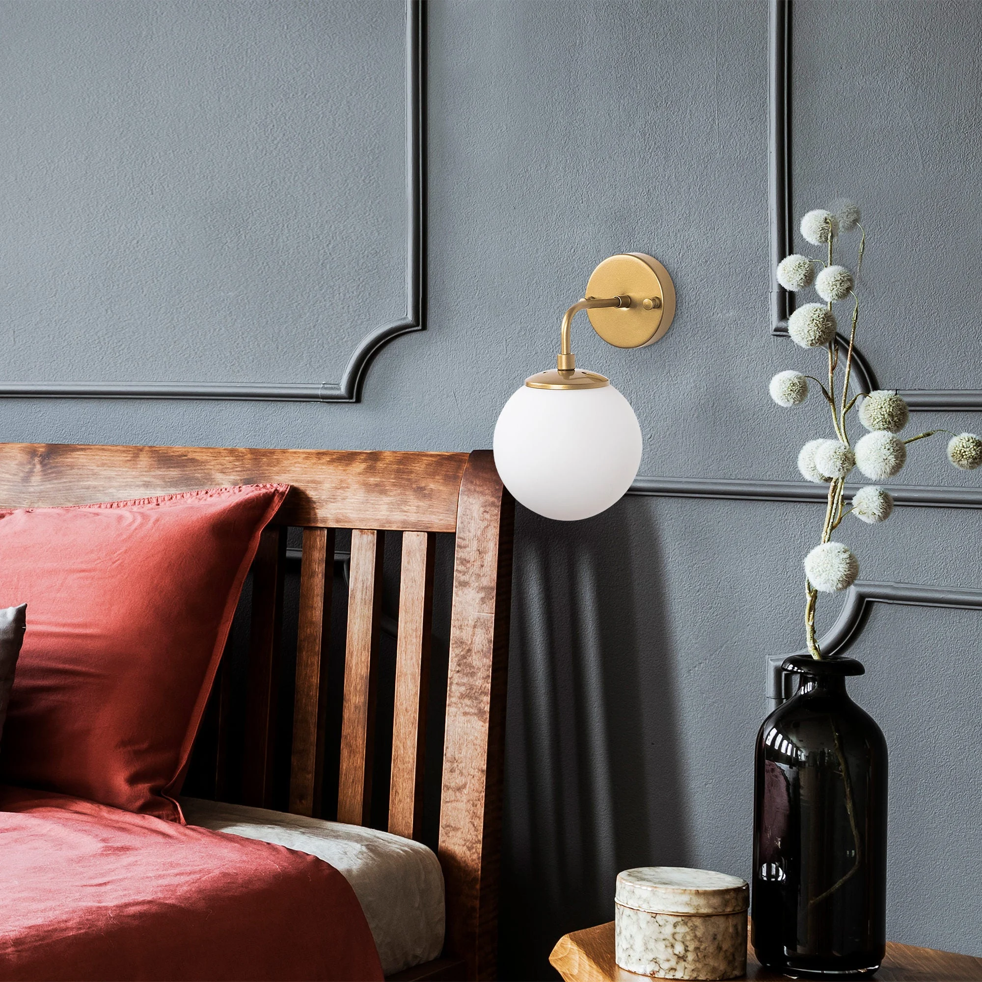 Wandlampe Goldglas Elio