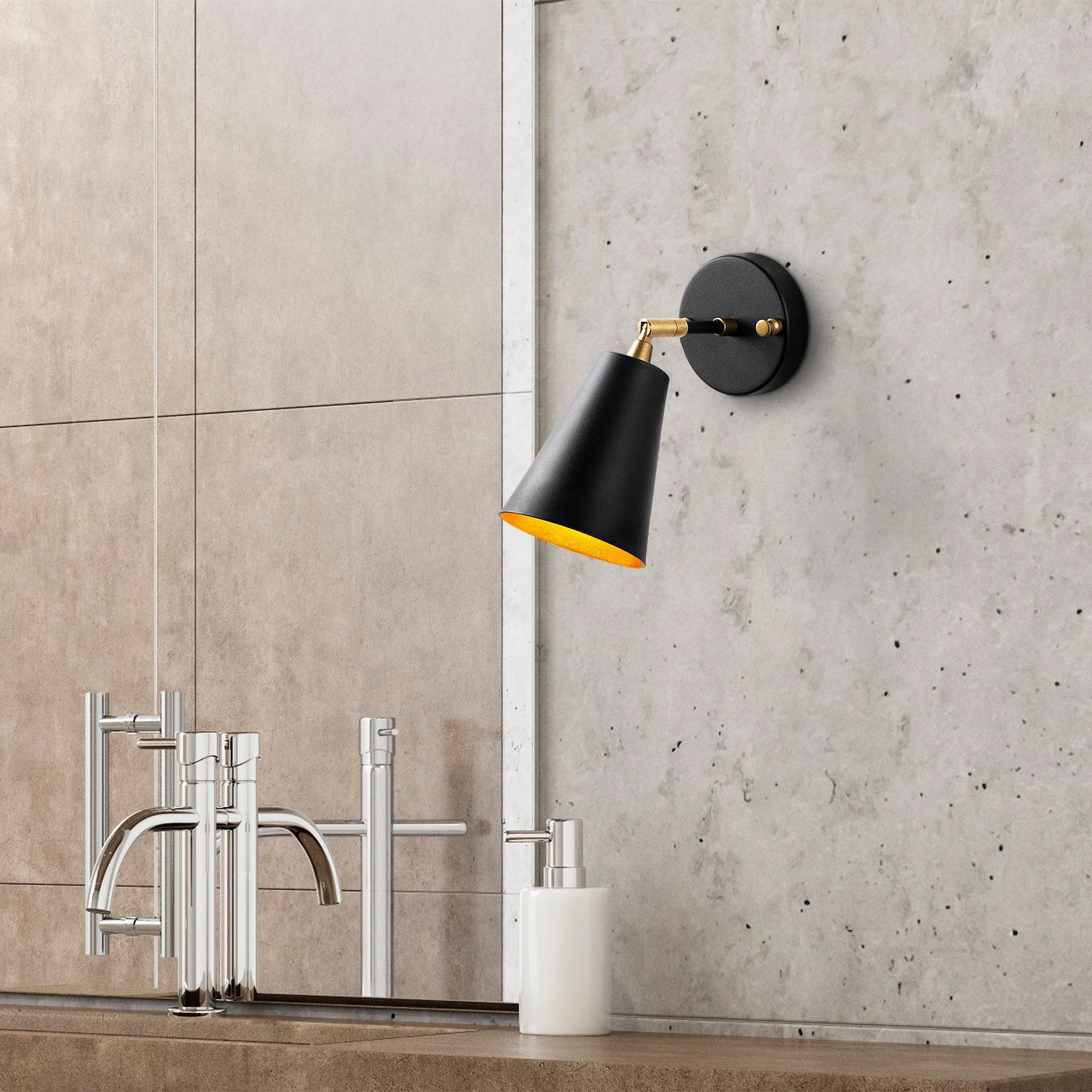 Wandlampe Schwarzgoldener Glasgletscher