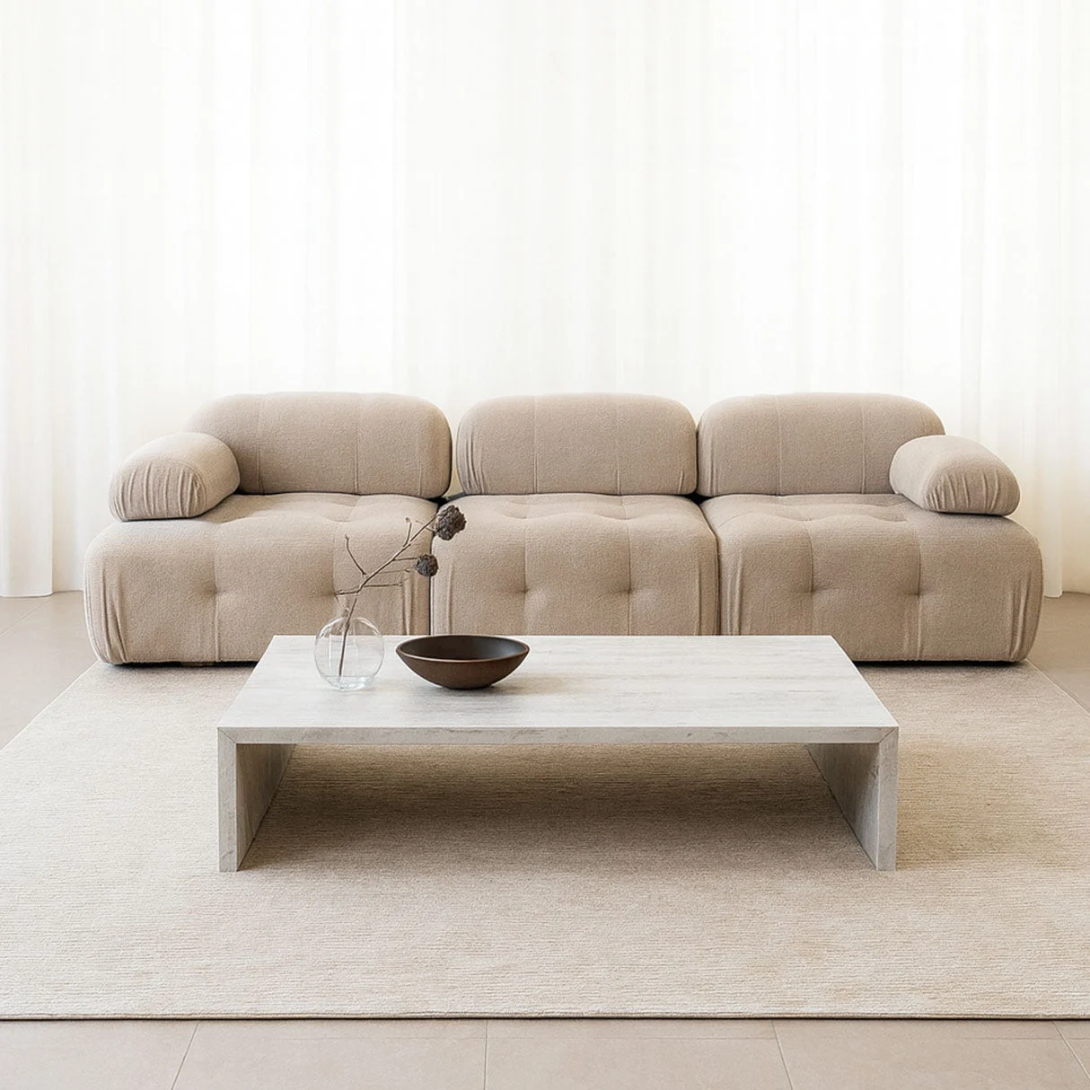 Modulares Sofa 3-Sitzer Doblo Beige