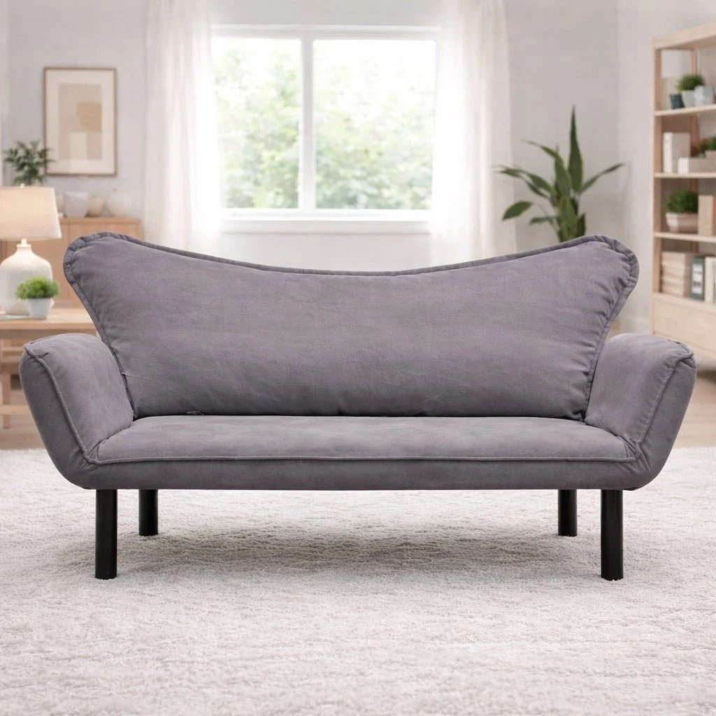 Schlafsofa Grau Samt - zwei Personen - Chatto