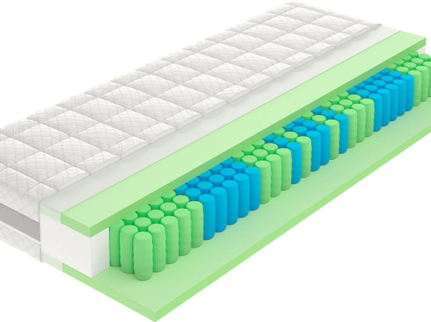 Taschenfederkernmatratze >Matratze< mit 7-Zonen-Kern, H3, waschbarer Bezug - 100x23x200 (BxHxT)