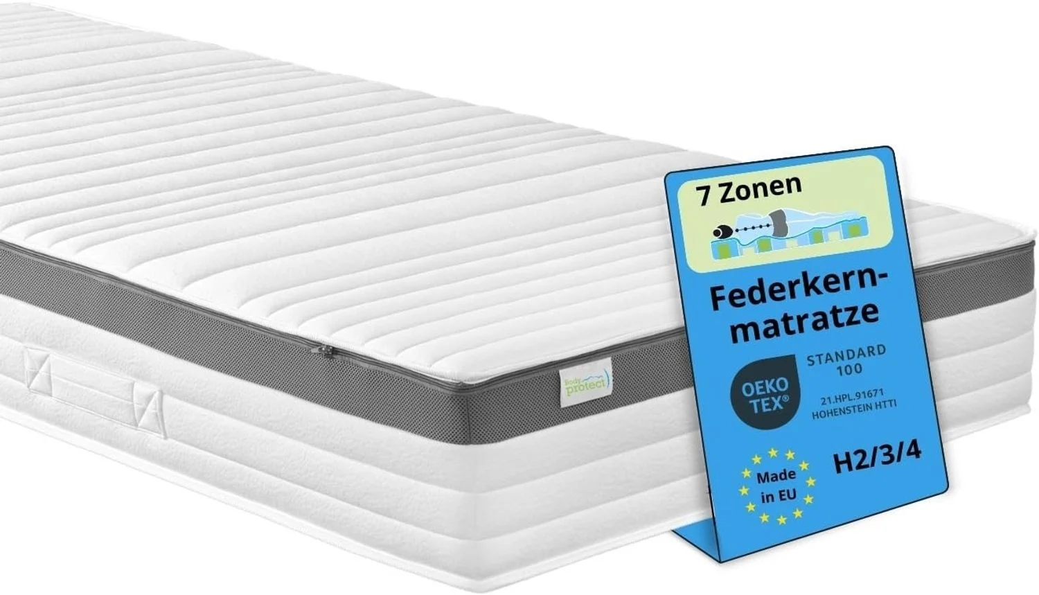 Taschenfederkernmatratze 520, Bodyprotect, 21 cm hoch, Größe: 80x200, Härtegrad: 3, 500er Tonnentaschenfedern